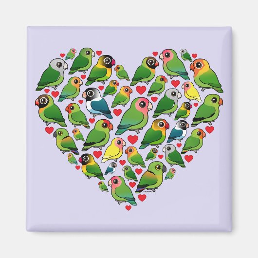 Hart van Lovebirds Magneet (Voorkant)