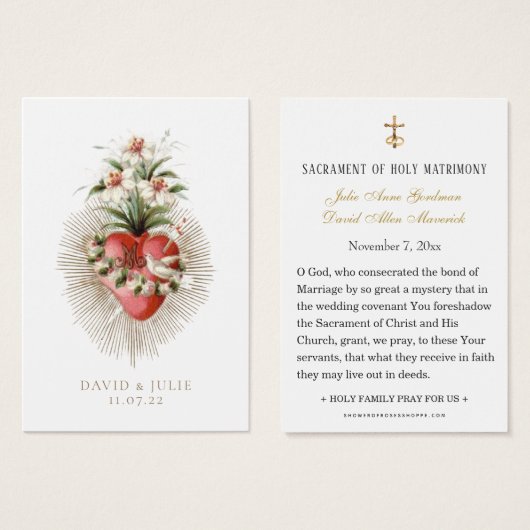 Hart van Maria Katholieke Bruiloft Gebed Kaart (Voorkant /achterkant)