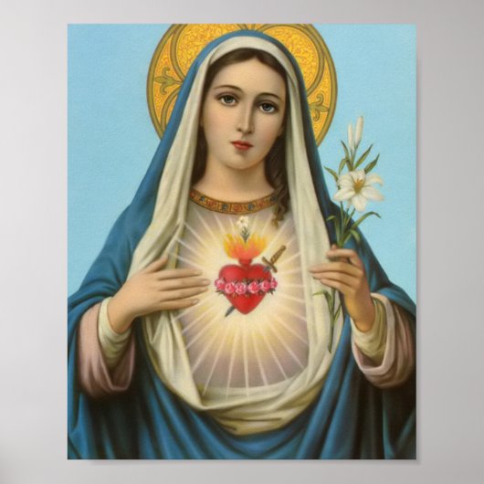 Hart van Maria Onze Lieve Vrouw Heilig Hart Poster (Voorkant)