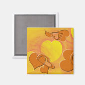 Hart van massief en hol Sinaasappel Over Geel Magneet (Voorkant / Achterkant)