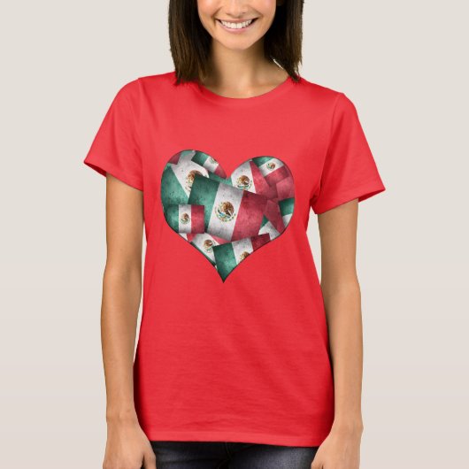 Hart van Mexicaanse vlaggen T-shirt (Voorkant)