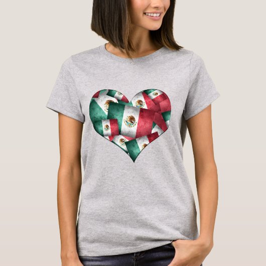 Hart van Mexicaanse vlaggen T-shirt (Voorkant)