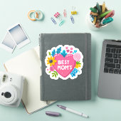 Hart van Moeders Liefde - Beste Mama's Bloemenhart Sticker (iPad Cover)