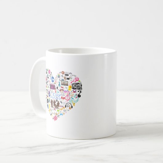 Hart van muziek koffiemok (Voorkant links)