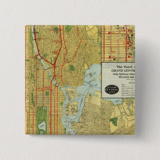 Hart van New York Vierkante Button 5,1 Cm (Voorkant)