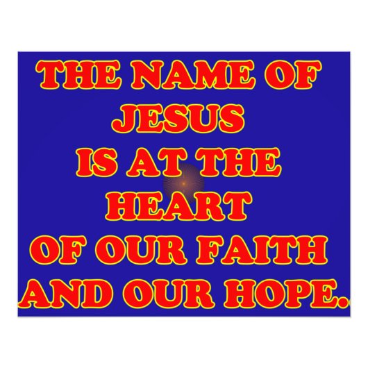 Hart van ons geloof en hoop: De naam Jezus! Foto Afdruk (Voorkant)