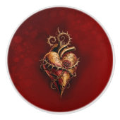 Hart van passie, romance en liefde. keramische knop (Voorkant)