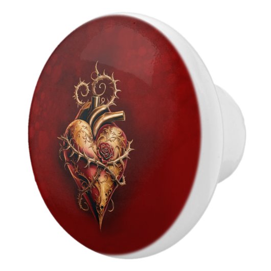 Hart van passie, romance en liefde. keramische knop (Rechts)