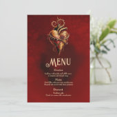 Hart van passie, romance en liefde. menu (Staand voorkant)