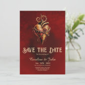 Hart van passie, romance en liefde. save the date (Staand voorkant)