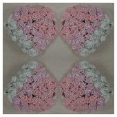 Hart van roze en witte rozen stof (Swatch)