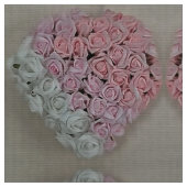 Hart van roze en witte rozen stof (Close Up)