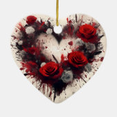 Hart van Rozen Keramisch Ornament (Achterkant)