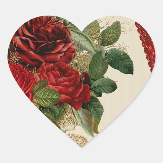 Hart van rozen stickers (Voorkant)