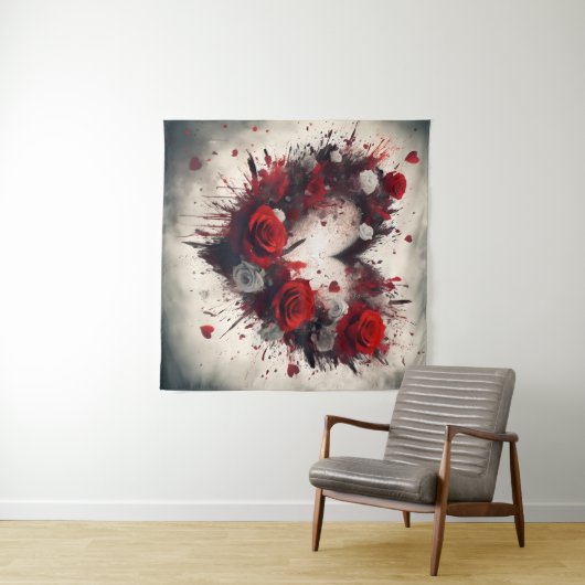 Hart van Rozen Wandkleed (In Situ (horizontaal))