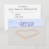 Hart van RSVP-gastantwoordenbehuizing zand RSVP Kaartje (Voorkant / Achterkant)