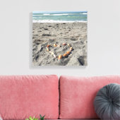 Hart van schelpen canvas afdruk (Insitu (Woonkamer))