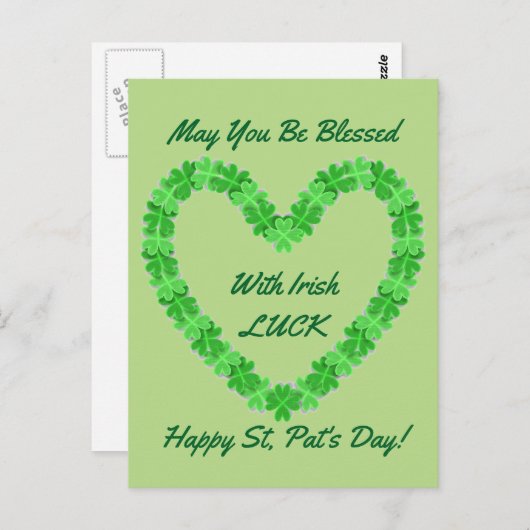 Hart van Shamrocks Briefkaart (Voorkant / Achterkant)