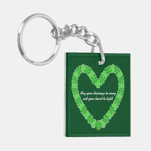 Hart van shamrocks sleutelhanger (Voorkant Links)