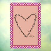 Hart van Sterkte Calligram Venster Cling Raamsticker (Vel 3)