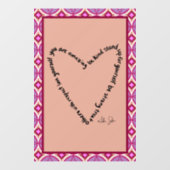 Hart van Sterkte Calligram Venster Cling Raamsticker (Vel)