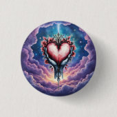 Hart van Stille Magie Ronde Button 3,2 Cm (Voorkant)