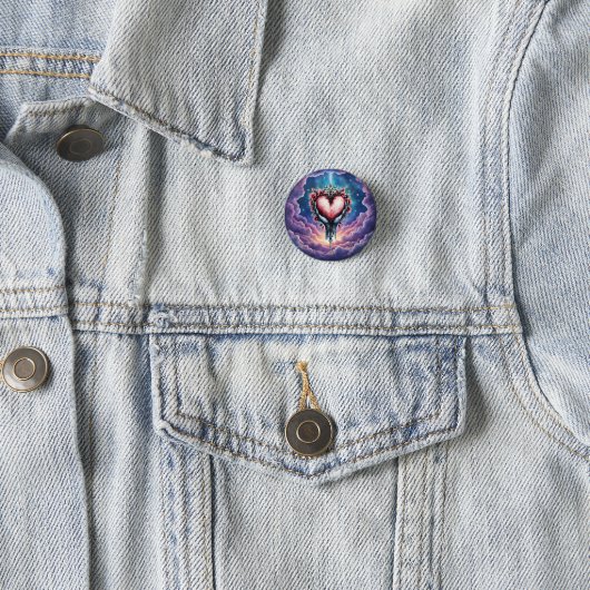 Hart van Stille Magie Ronde Button 3,2 Cm (In situ)