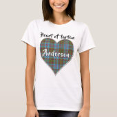 Hart van Tartan Clan Anderson Pset T-shirt (Voorkant)
