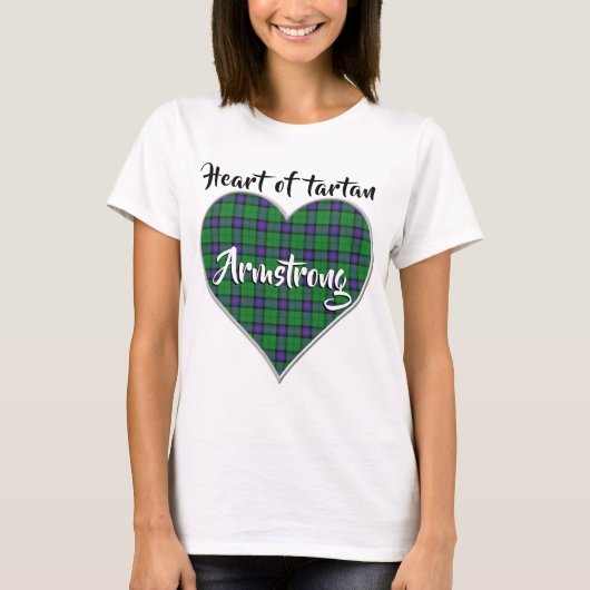 Hart van Tartan Clan Armstrong Pset T-shirt (Voorkant)