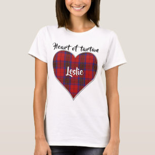 Hart van Tartan Clan Leslie Red Pset T-shirt
