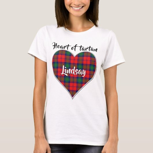 Hart van Tartan Clan Lindsay Pset T-shirt (Voorkant)