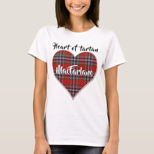 Hart van Tartan Clan MacFarlane Pset T-shirt (Voorkant)