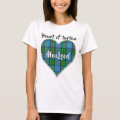 Hart van Tartan Clan MacLeod van Harris Pset T-shirt (Voorkant)