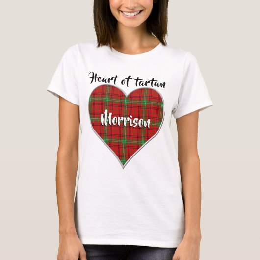 Hart van Tartan Clan Morrison Pset T-shirt (Voorkant)