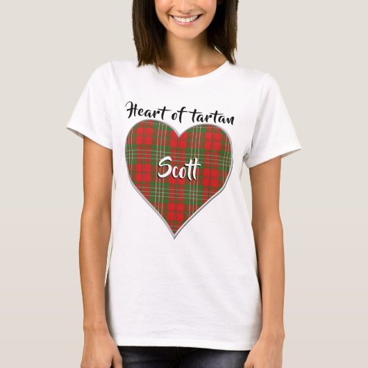 Hart van Tartan Clan Scott Pset T-shirt (Voorkant)