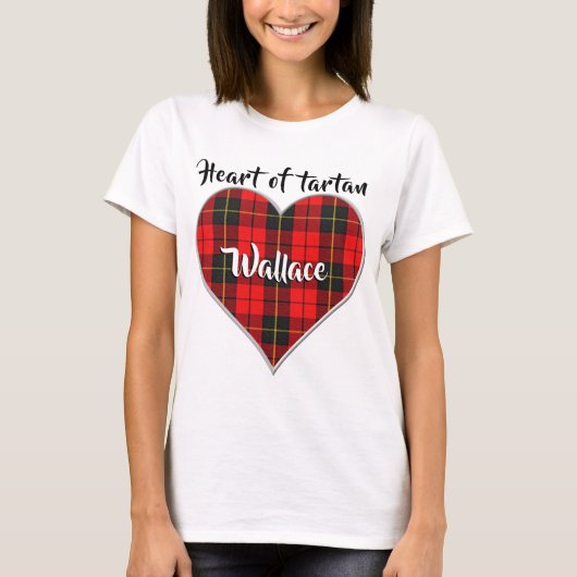 Hart van Tartan Clan Wallace Pset T-shirt (Voorkant)