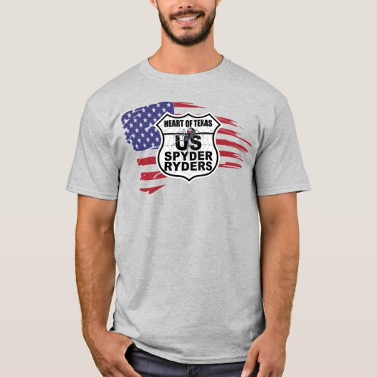 Hart van Texas-hoofdstuk - Gescheurde vlag T-shirt (Voorkant)