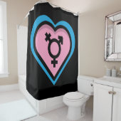 Hart van Trans Pride douchegordijn (In situ)