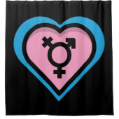 Hart van Trans Pride douchegordijn (Voorkant)