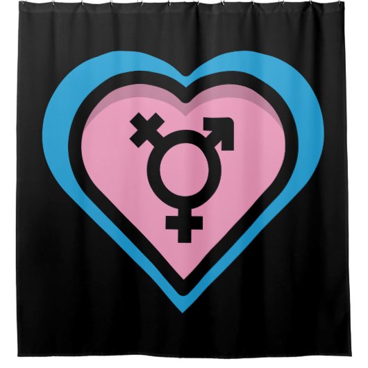 Hart van Trans Pride douchegordijn (Voorkant)