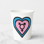 Hart van Trans Pride-feestbekers Papieren Bekers (Achterkant)