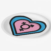 Hart van Trans Pride-feestborden Papieren Bordje (Gekanteld)