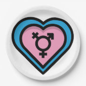 Hart van Trans Pride-feestborden Papieren Bordje (Voorkant)