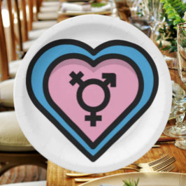 Hart van Trans Pride-feestborden Papieren Bordje