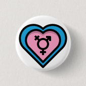 Hart van Trans Pride Knop Ronde Button 3,2 Cm (Voorkant)