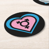 Hart van Trans Pride Papieren Onderzetter (Gebogen)