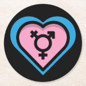 Hart van Trans Pride Papieren Onderzetter (Voorkant)