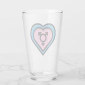 Hart van Trans Pride Pintglas Glas (Achterkant)