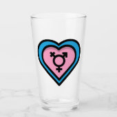 Hart van Trans Pride Pintglas Glas (Voorkant)