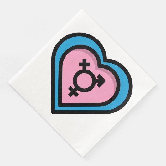 Hart van Trans Pride servetten (Hoek)